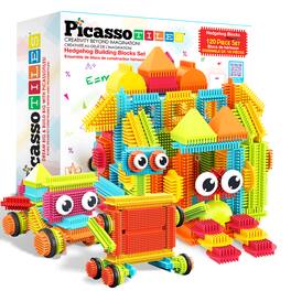 PicassoTiles - PICASSO-TILES Building Blocks Set for Kids, 120PCS Hedgehog Construction STEM Educational Toy