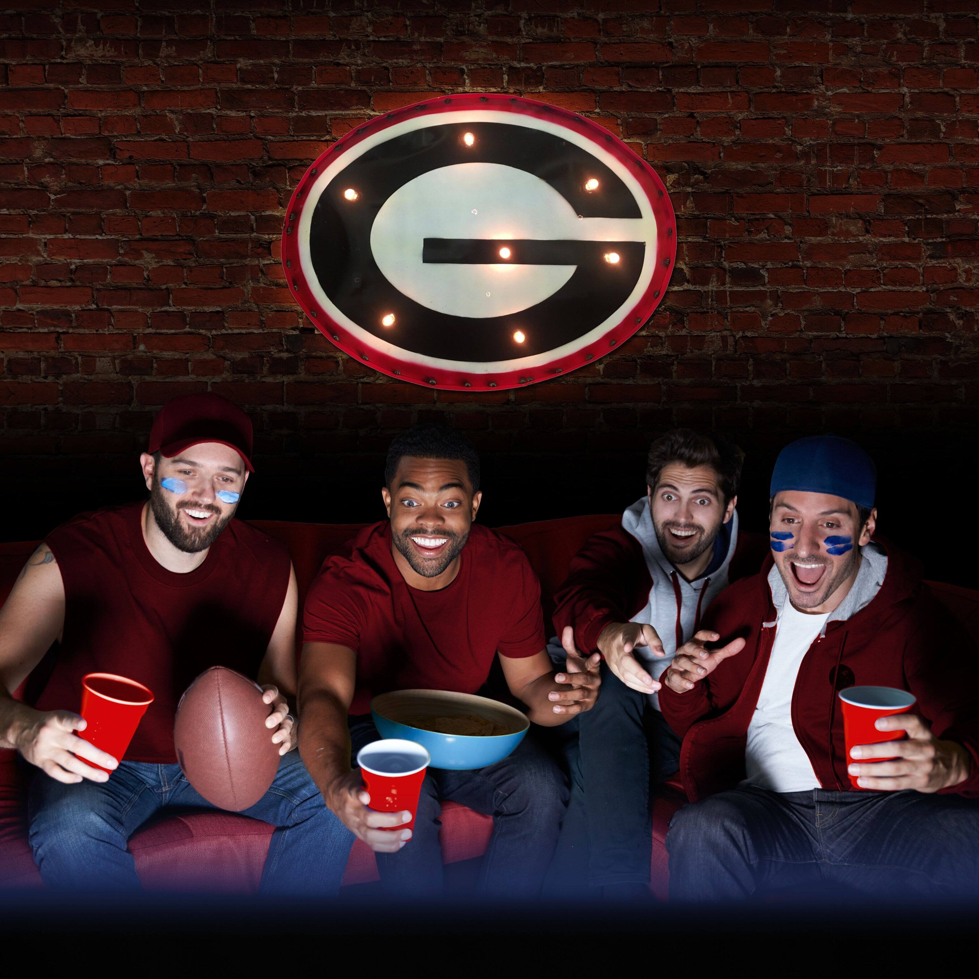 Alt View 2. Imperial - Georgia Bulldogs Logo Lighted Recycled Metal Sign - Multicolor.