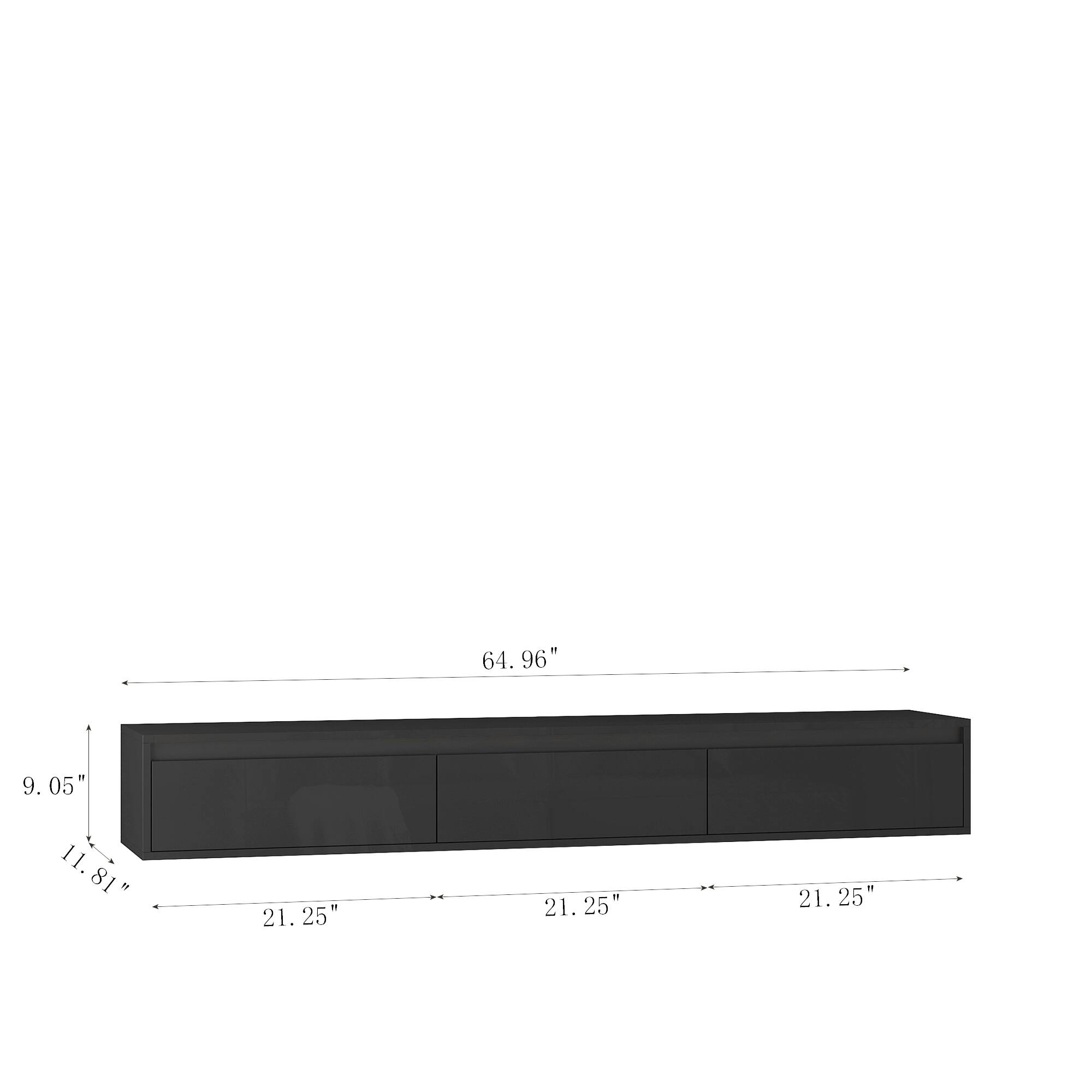 64.96"  
9.05"  
11.81"  
21.25"  
21.25"  
21.25"