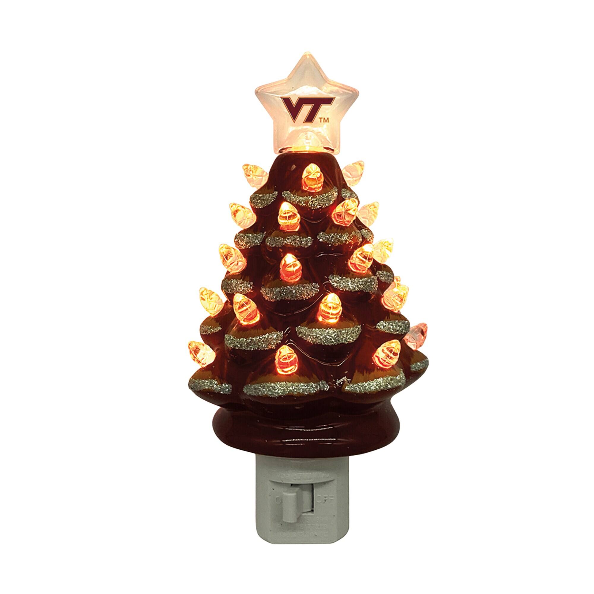 Santa's Workshop - Virginia Tech Hokies 6.5" Tree Night Lite - Maroon