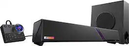 ASUS - ROG Gjallar 5-Channel (2.1.2) Dolby Atmos RGB Gaming Soundbar with LCD Control Hub (PC/Mac, Xbox, PS, Switch and Mobile) - Black