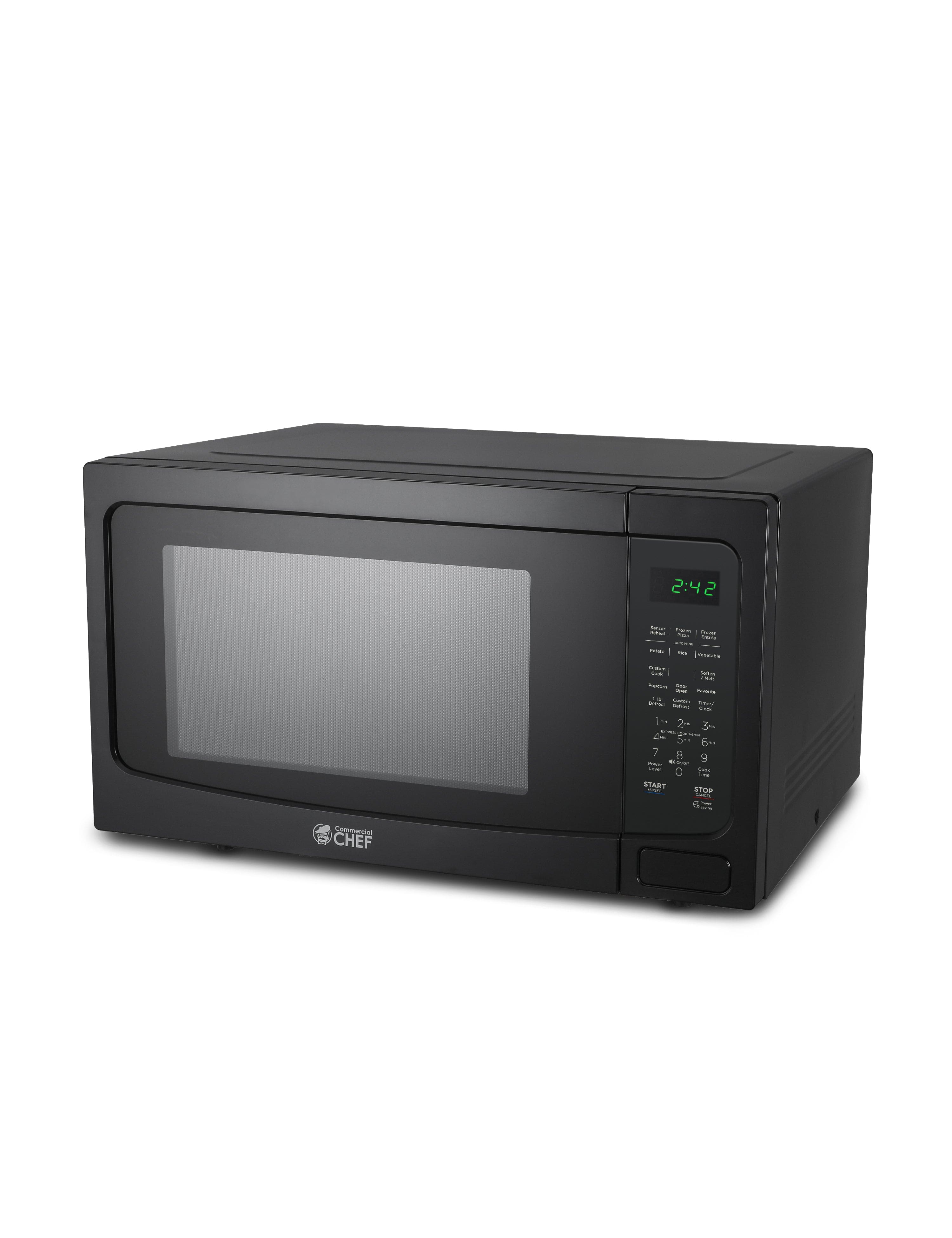 Commercial Chef - 1.6 Cubic Foot Microwave with 10 Power Levels - Black