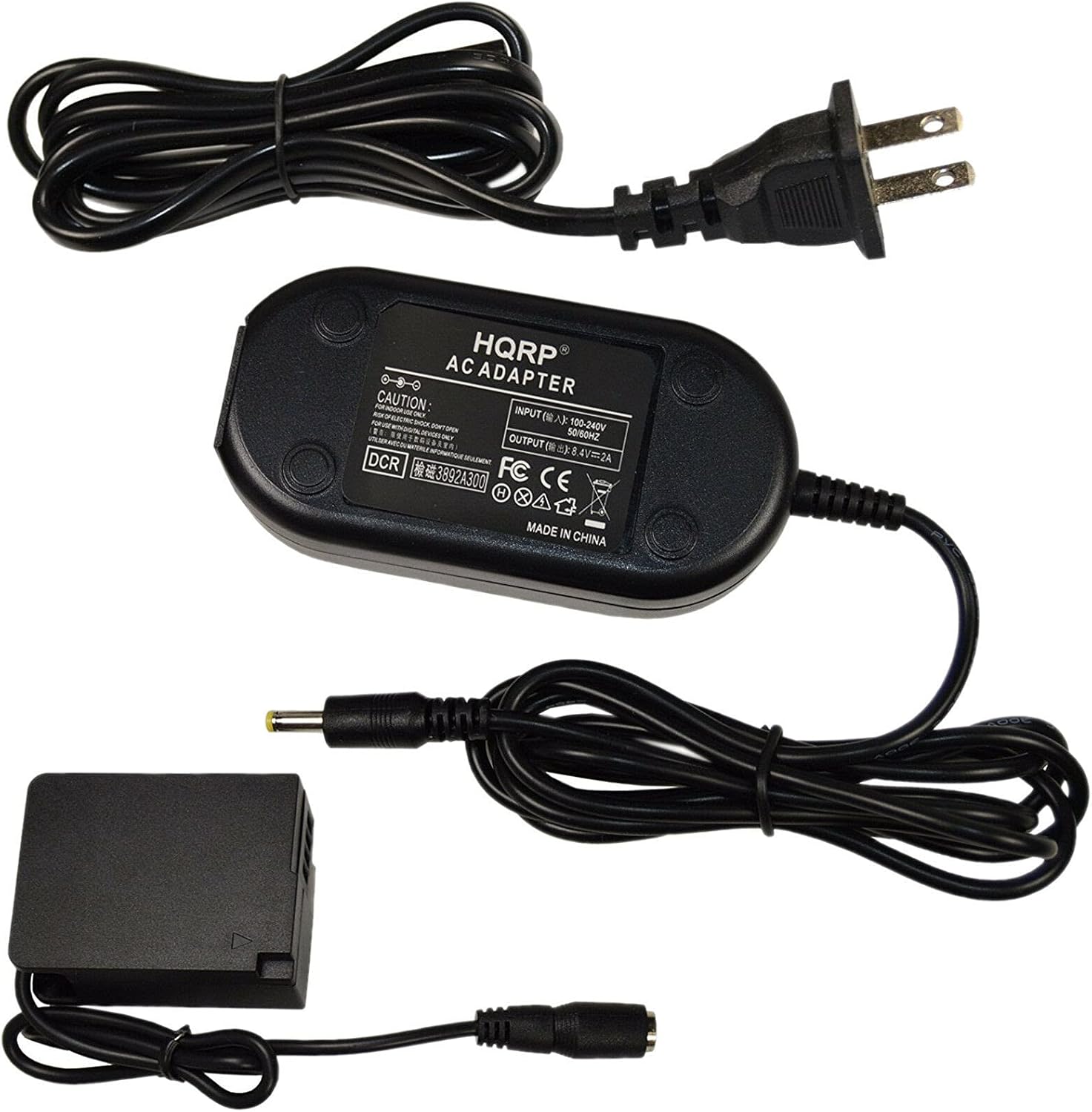 HQRP AC Adapter for Panasonic Lumix DMC G7 DMC G70 DMC FZ200 DMC