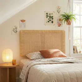 Sandy Wall Mounted Wood and Rattan Headboard by Modway - Natural Rattan