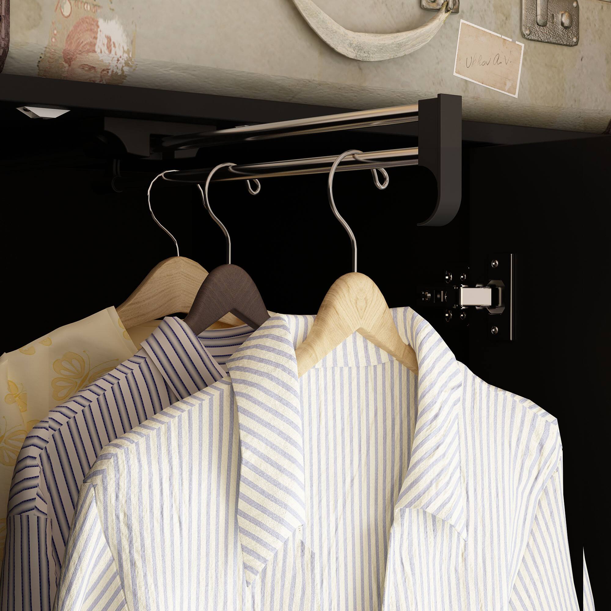 Alt View 10. FUFU & GAGA - FUFU&GAGA Freestanding Wardrobe with Mirror & Multi - Storage Armoires - Black.