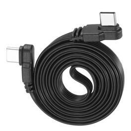 Unique Bargains - Flat USB C Cable, Right Angle Male to Male Adapter, 480Mbps, Silicone, for Phone/Tablet/Laptop/Car Charger - Black