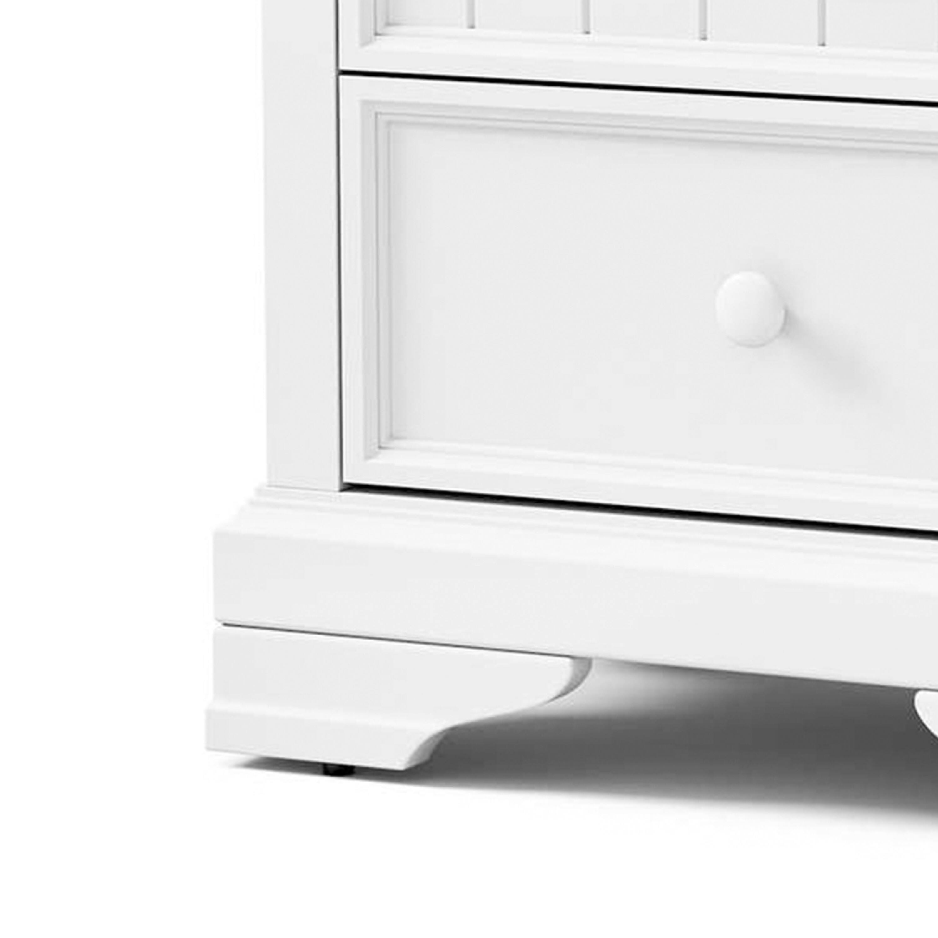Alt View 3. Manhattan Lane - Toli Nightstand 2 Drawers w Round Knobs,, 24 Inch - White.