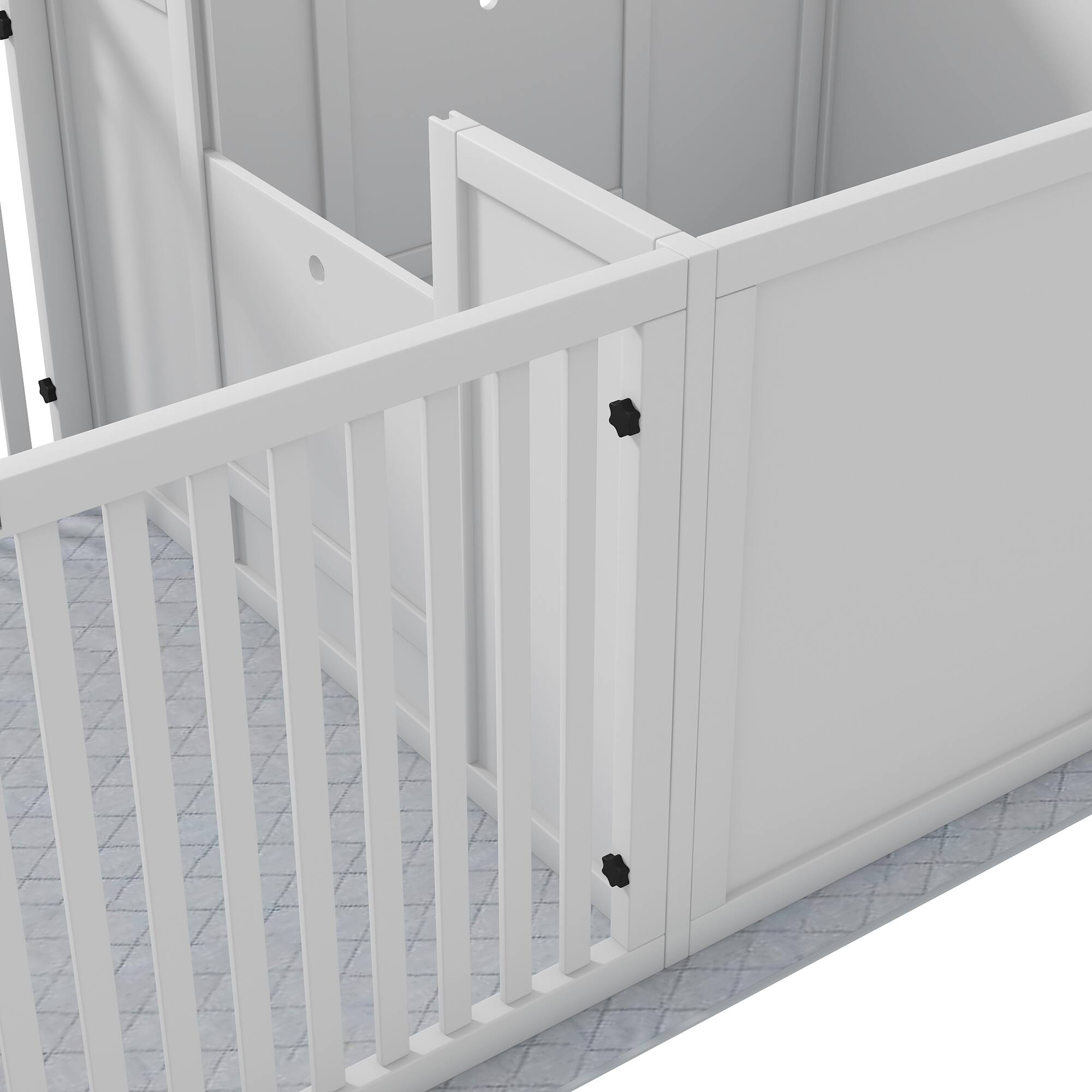 Alt View 4. Pawhut - Whelping Box for Dogs, Waterproof Pee Pad, Adjustable Door, Small/Medium/Large Breed Dogs, 65" x 31.5".