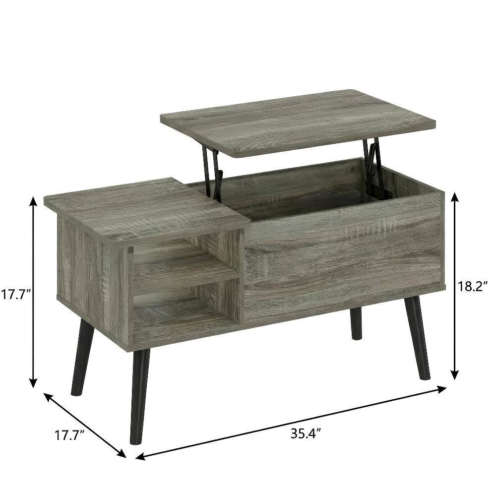 FurniFact - Lift Top Coffee Table with Storage Shelf and Hidden Compartment - Grey Oak price history on PriceWatchPro