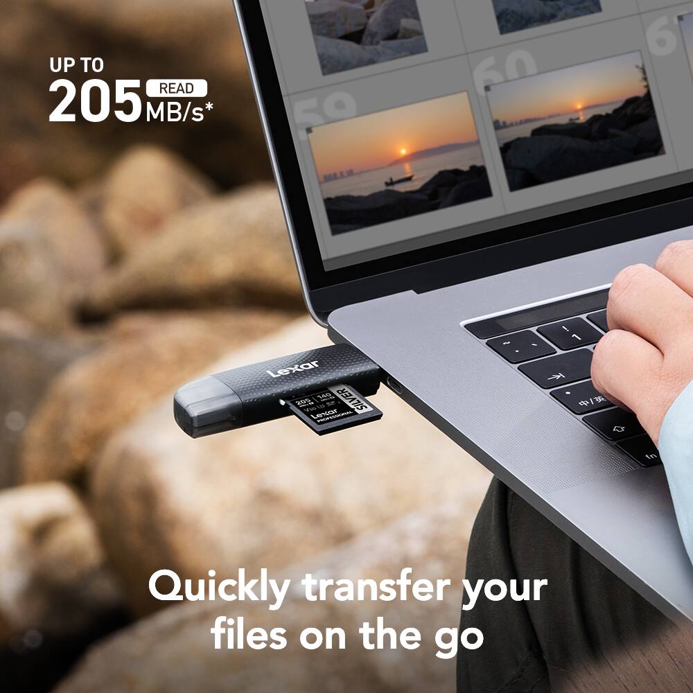 UP TO READ 205 MB/s*  
Lexar ROS 140 SILVER  
Quickly transfer your files on the go
