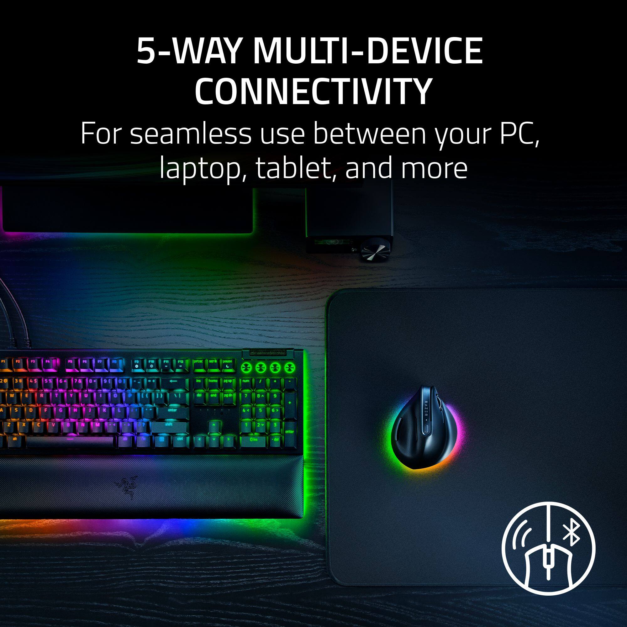 5-WAY MULTI-DEVICE CONNECTIVITY For seamless use between your PC, laptop, tablet, and more.
