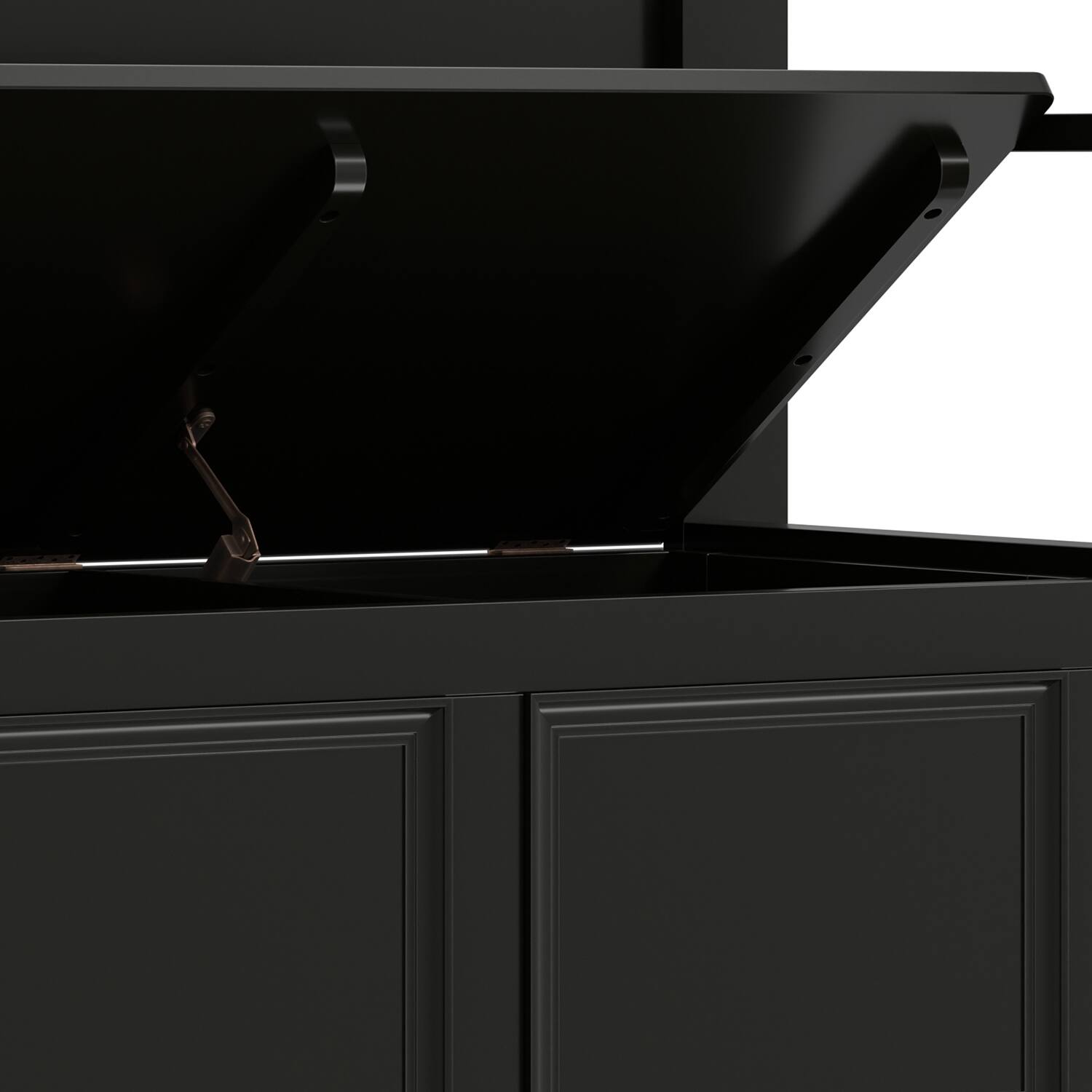 Alt View 5. Simpli Home - Amherst Solid Wood 36 inch Wide Transitional Entryway Storage Bench in Black - Black.