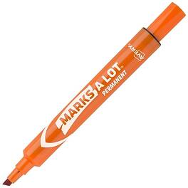 Avery - Marks-A-Lot Large Desk-Style Permanent Markers, Chisel Tip, 12/Pack - Orange