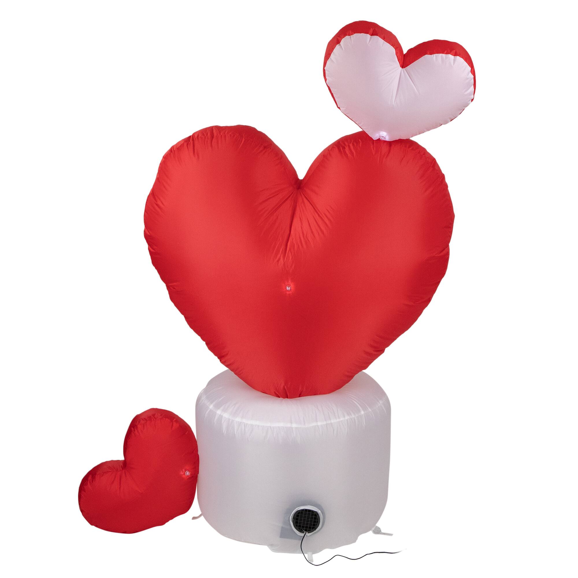 Alt View 3. Northlight - LED Lighted Inflatable Valentine's Day Rotating Heart Outdoor Decoration - 5' - Red.