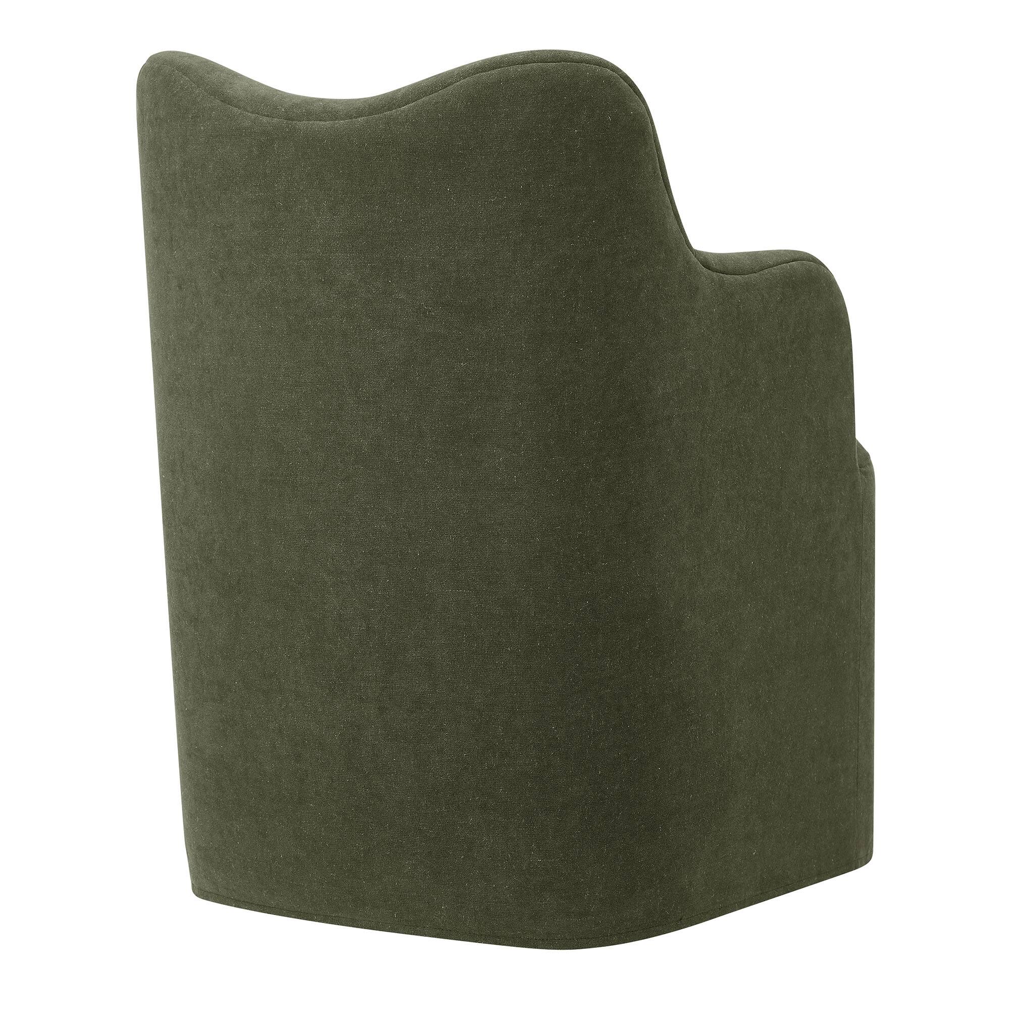Alt View 3. Modway - Cordelle Linen Blend Swivel Dining Chair by Modway - Sage.