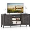 Front. Costway - Costway Farmhouse TV Stand for TVs up to 65" Entertainment Center with 2 Storage Cabinets - Gray.