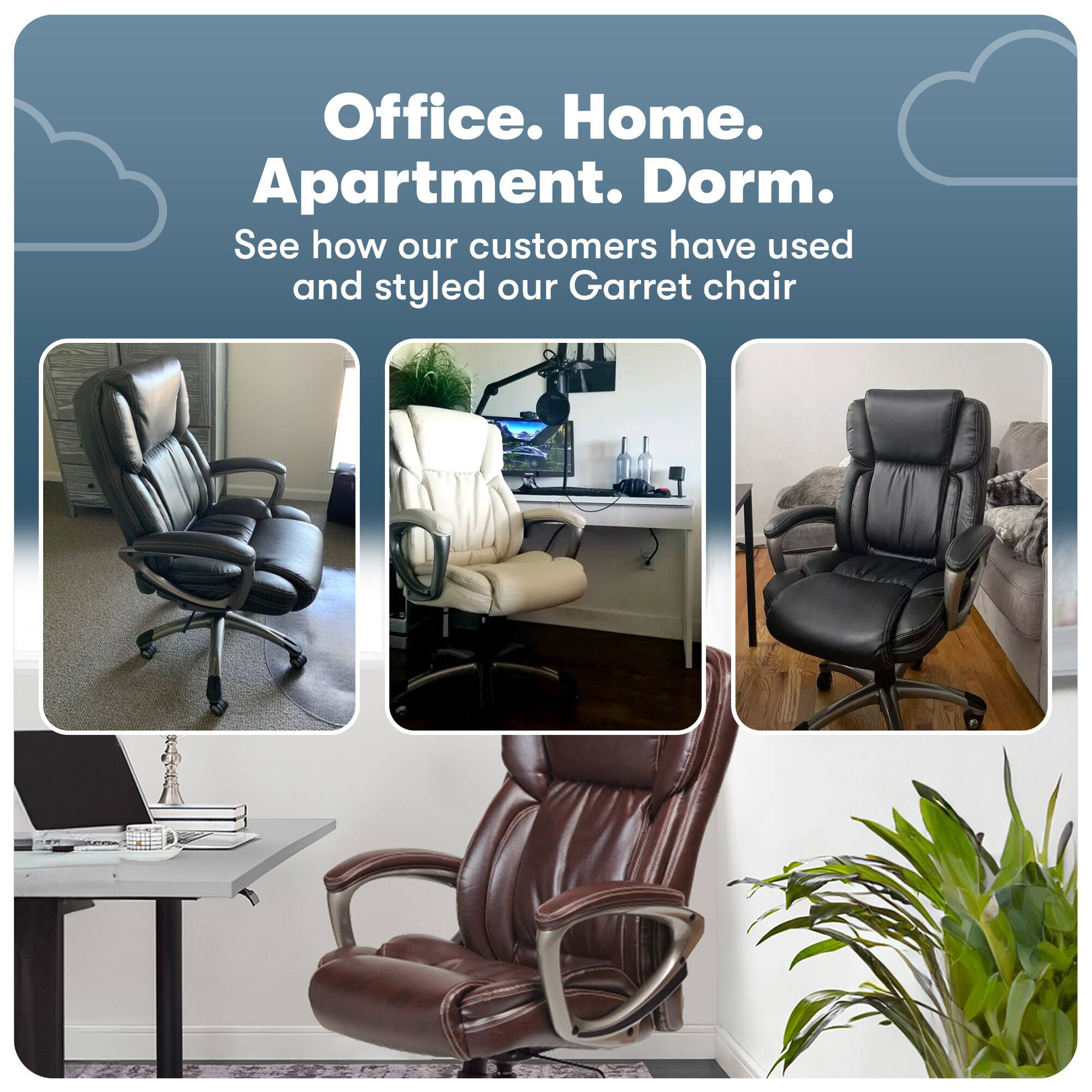 Alt View 20. Serta - Ergonomic Executive Office Chair with Lumbar Support Cushioned Headrest Padded Arms Reclining Swivel Leather Garret - Space Black.