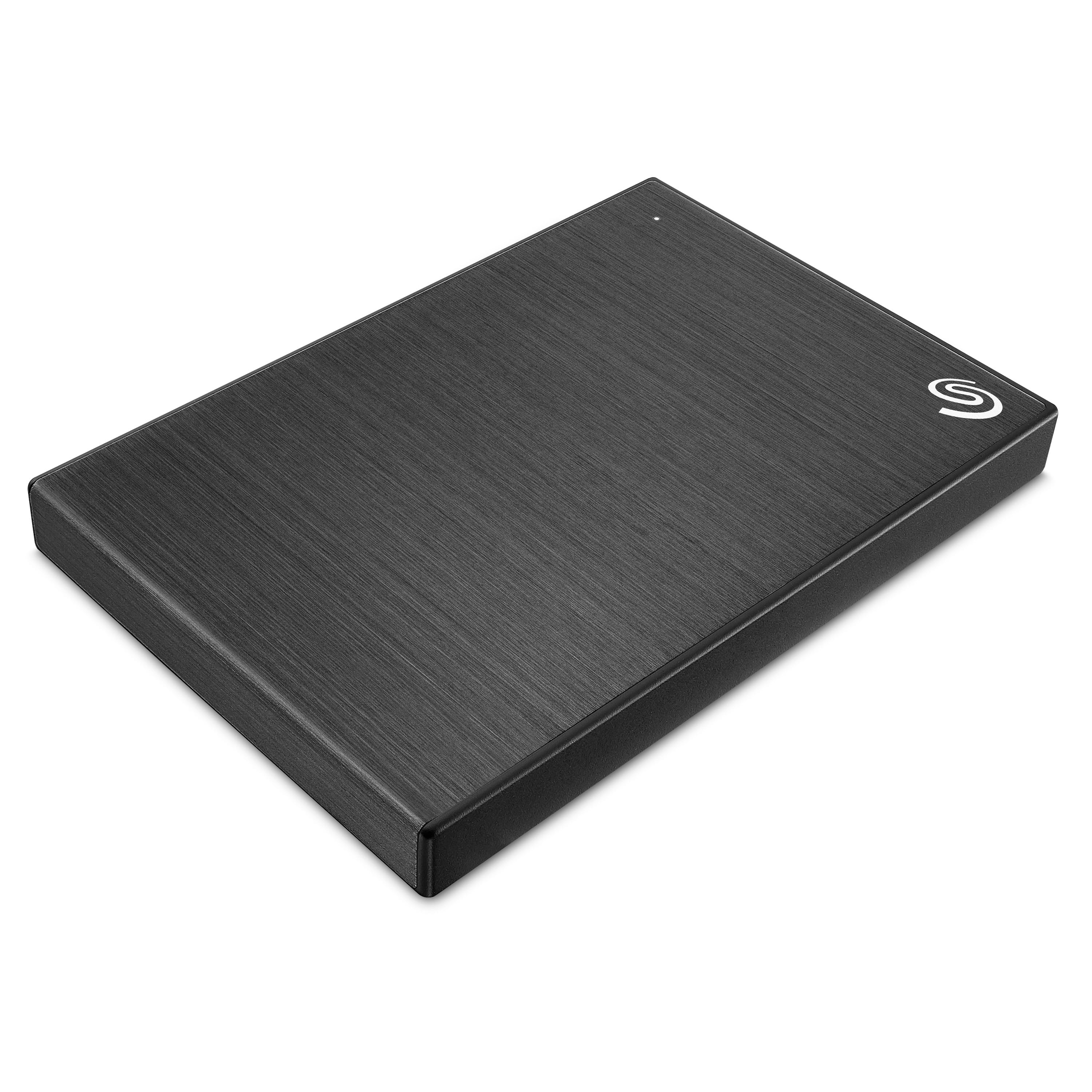 Left. Seagate - One Touch with Password 2TB External USB 3.0 Portable Hard Drive with Rescue Data Recovery Services - Black.