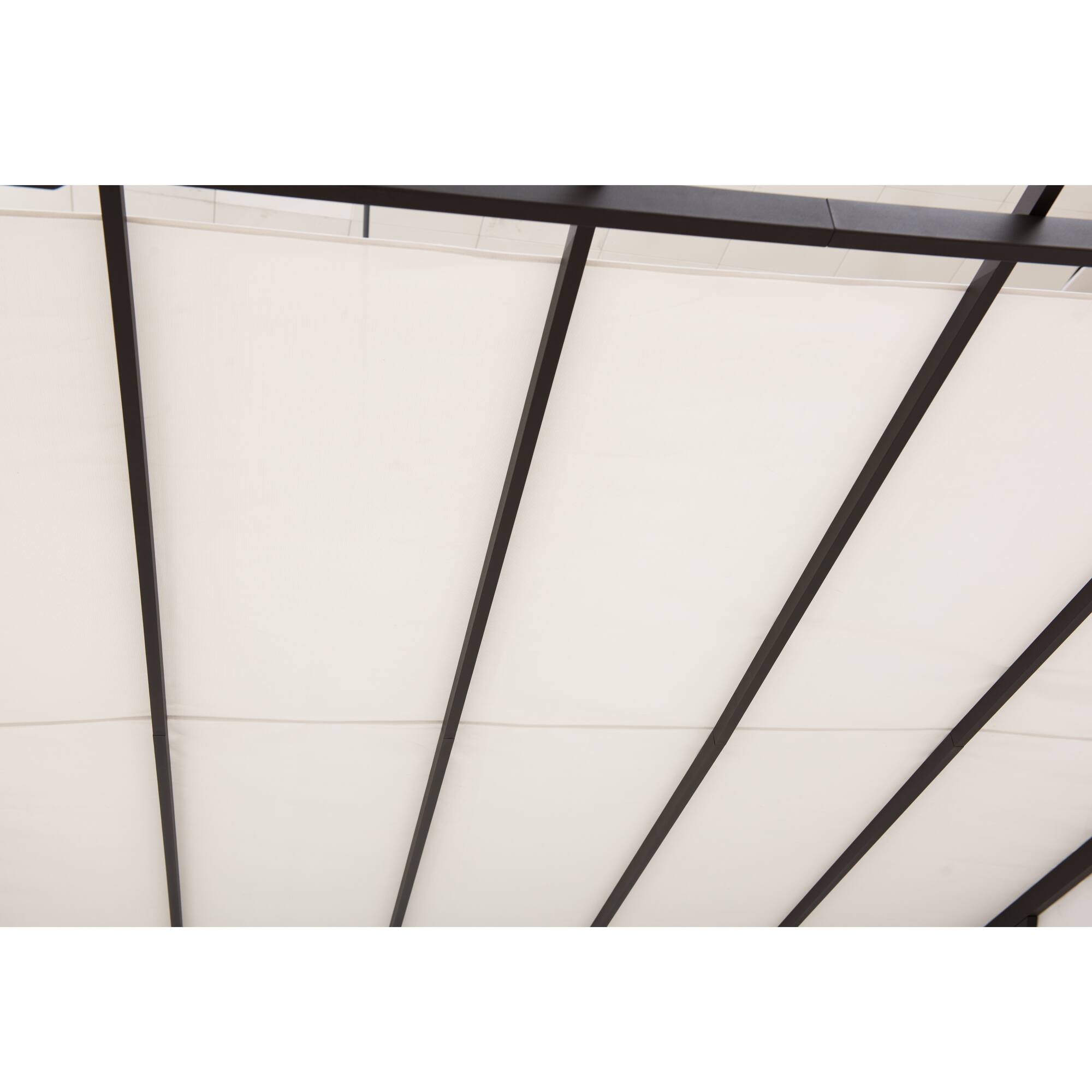 Back. SUNJOY - Brown Metal Classic Pergola with Adjustable White Garden Shade.