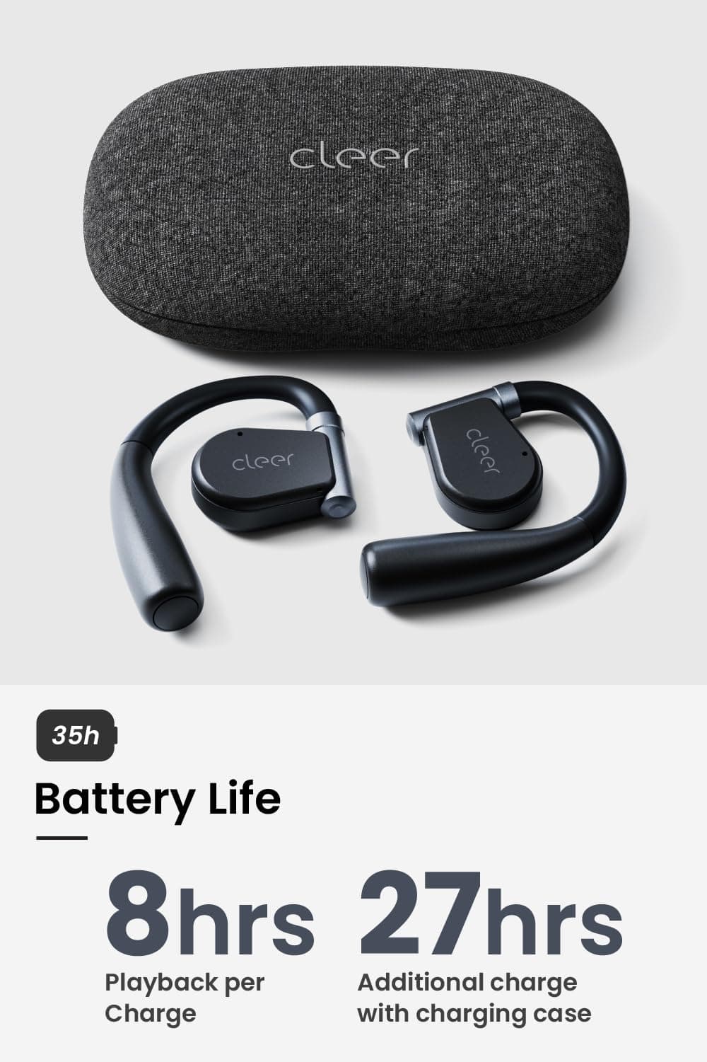 Cleer ARC II Open Ear Wireless Headphones – Snapdragon Sound, 35Hr