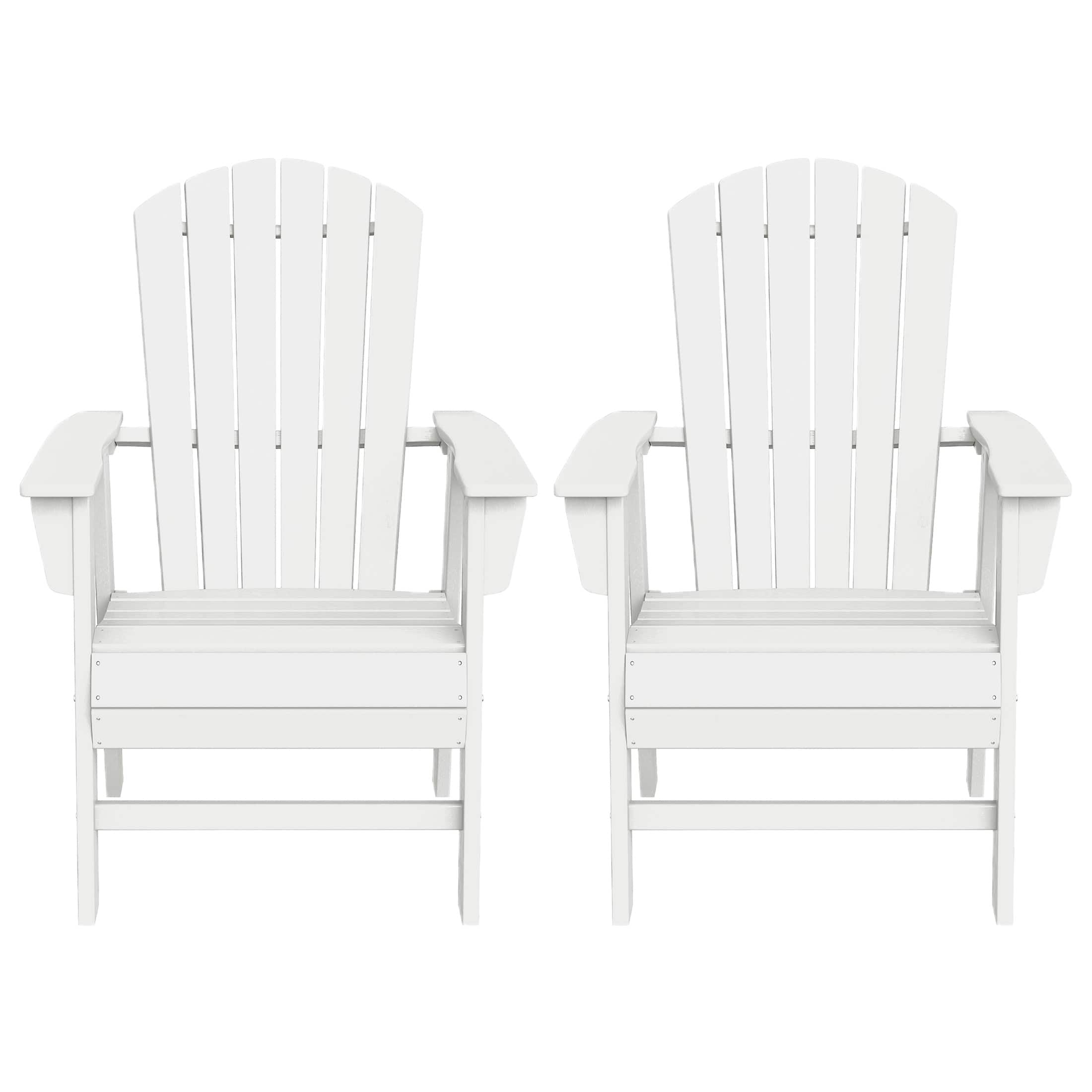 WestinTrends - Dylan HDPE Seashell Upright Adirondack Chair (Set of 2) - White price history on PriceWatchPro