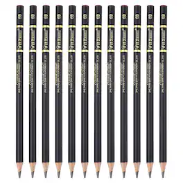 Unique Bargains - 12pcs Drawing Pencils, 6B Refill Sketch Pencils, Graphite Art Pencil Set Pro Lead for Painting, Shading, Office - Black