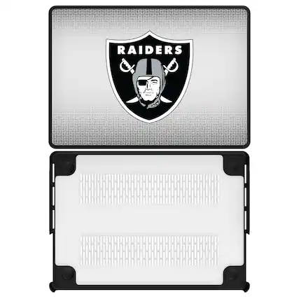 Front. Keyscaper - Las Vegas Raiders Linen MacBook Case - Pro 14 in - Multicolor.