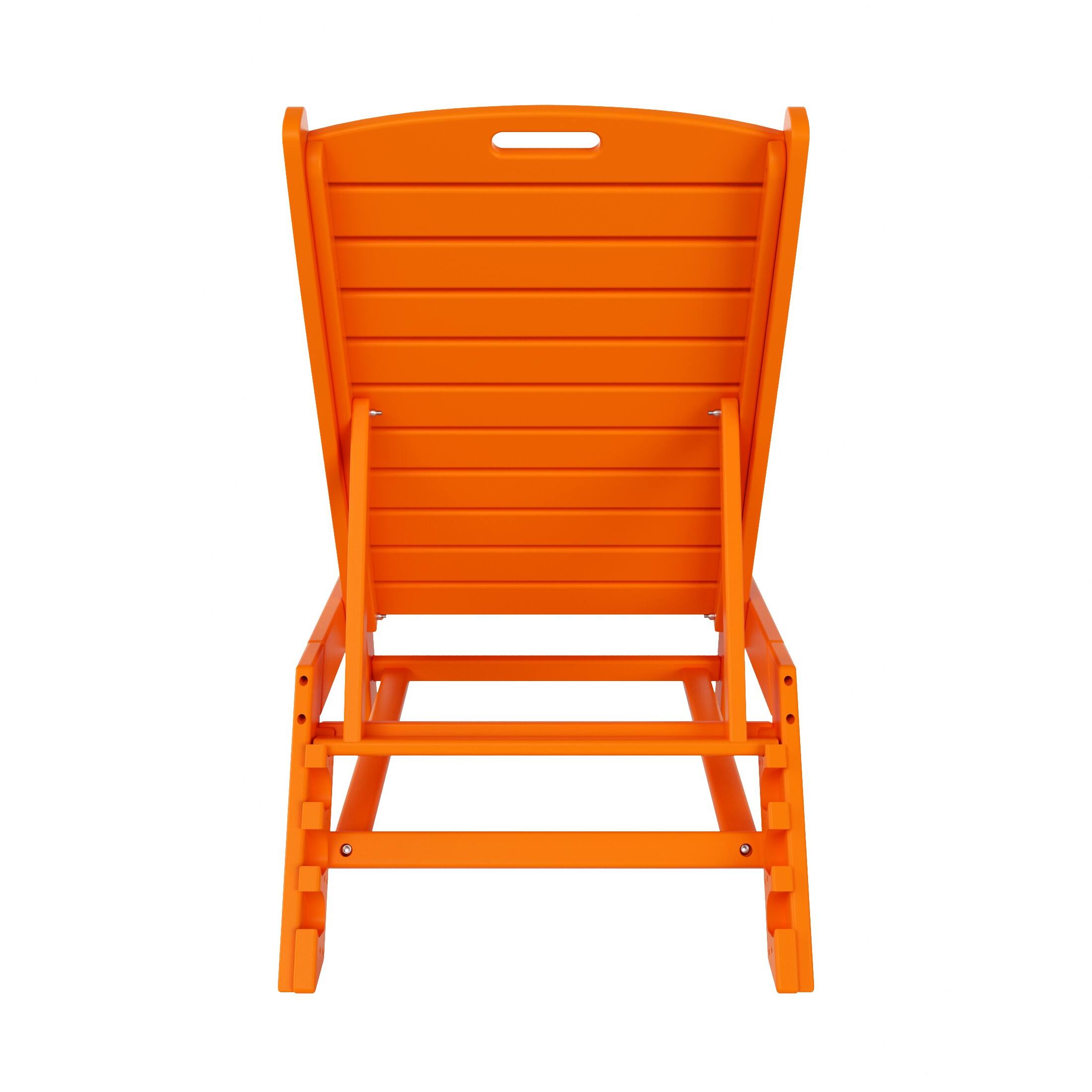 Alt View 2. WestinTrends - WestinTrends Malibu Poly Reclining Outdoor Patio Chaise Lounge Chair Adjustable - Orange.