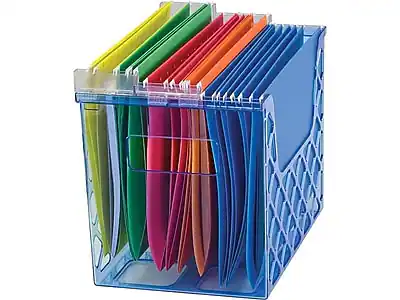 Officemate Glacier Desk Top File Organizer, Blue Transparent Blue 23221 ...