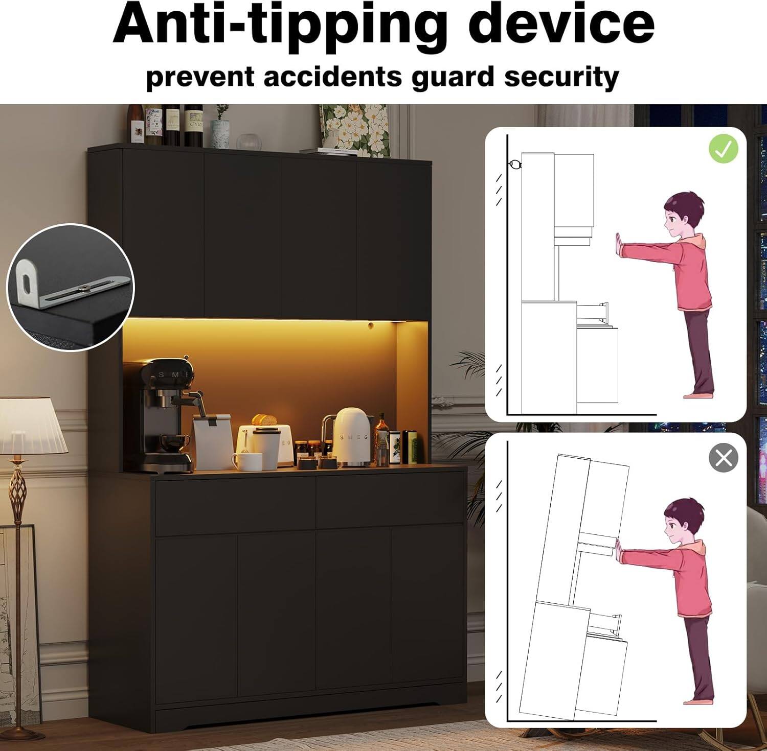 Anti-tipping device prevent accidents guard security