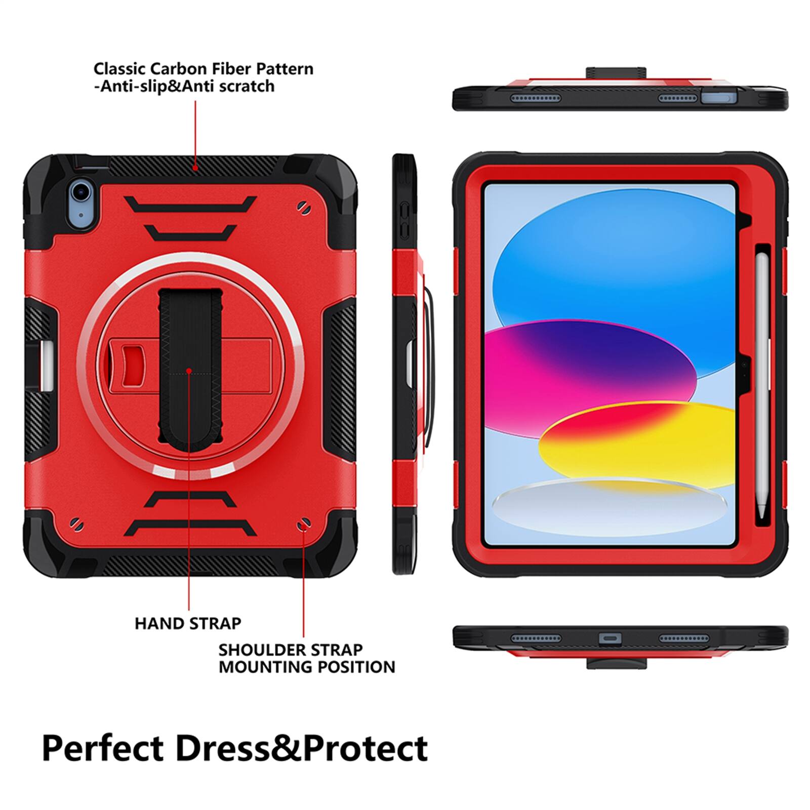 Classic Carbon Fiber Pattern - Anti-slip & Anti-scratch  
HAND STRAP  
SHOULDER STRAP MOUNTING POSITION  
Perfect Dress & Protect