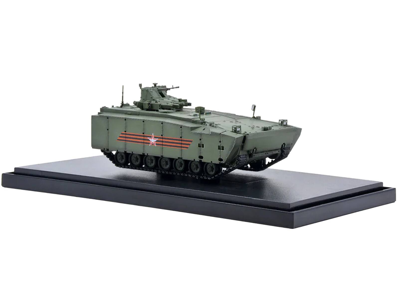 Left. Panzerkampf - Russian (Object 693) Kurganets-25 Armored Personnel Carrier Moscow Victory Day Parade 1/72 Diecast Model by Panzerkampf - Green.