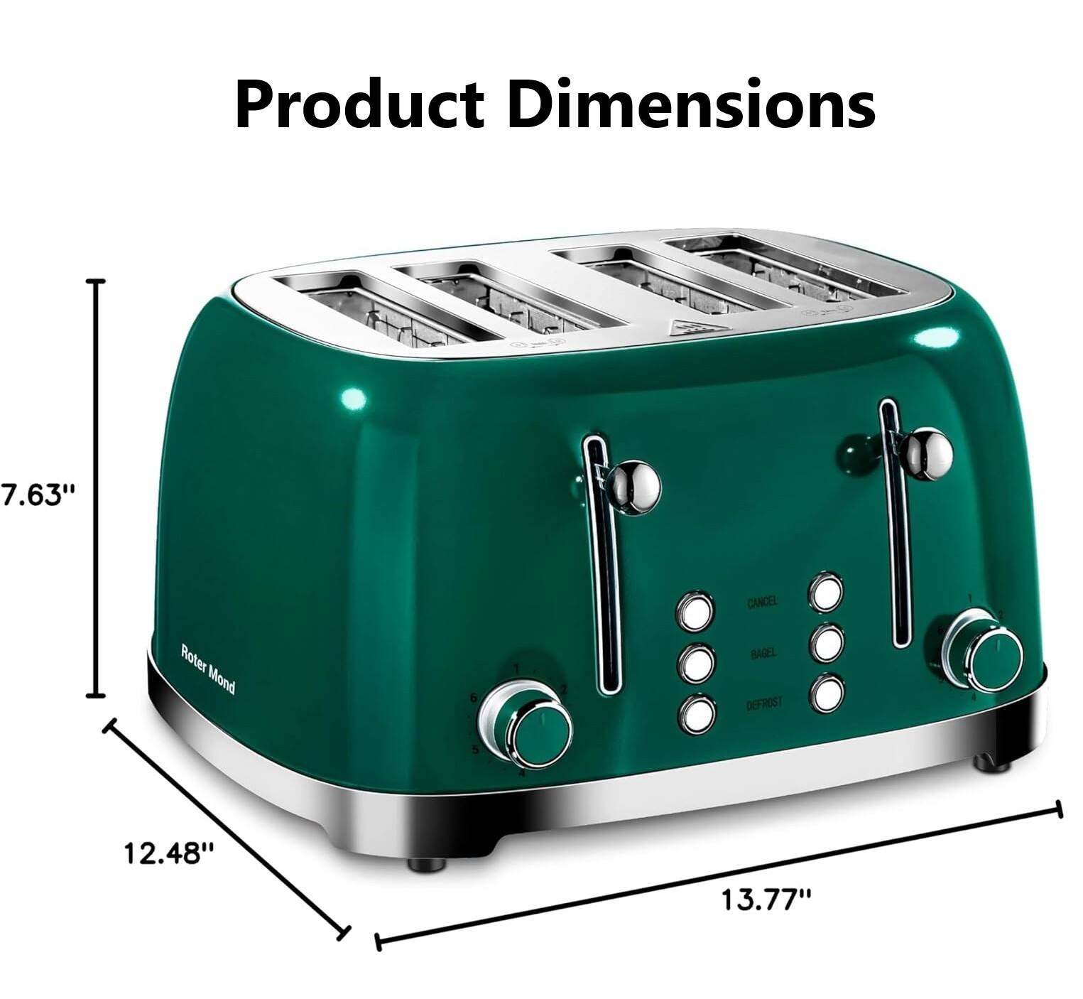 Product Dimensions: 7.63" x 12.48" x 13.77"