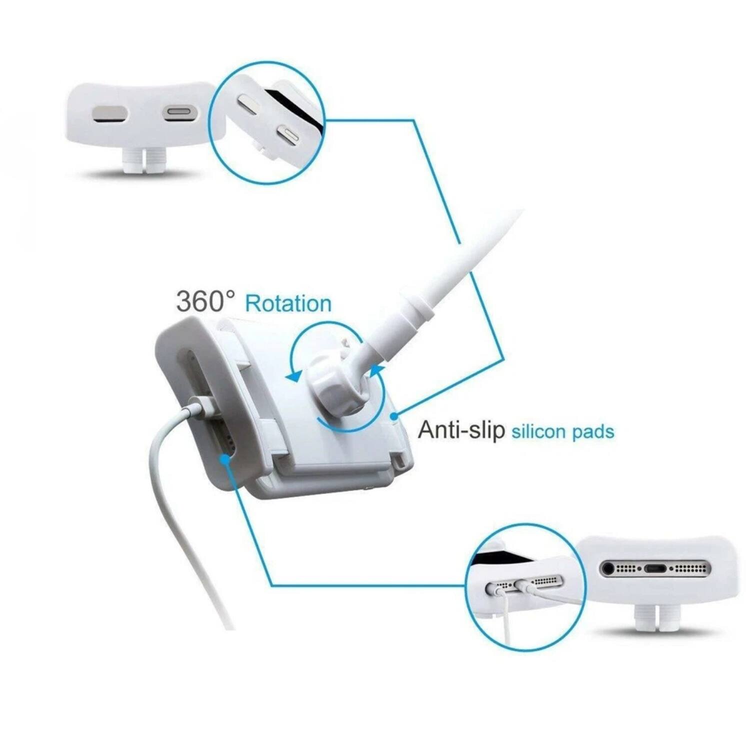360° Rotation  
Anti-slip silicon pads