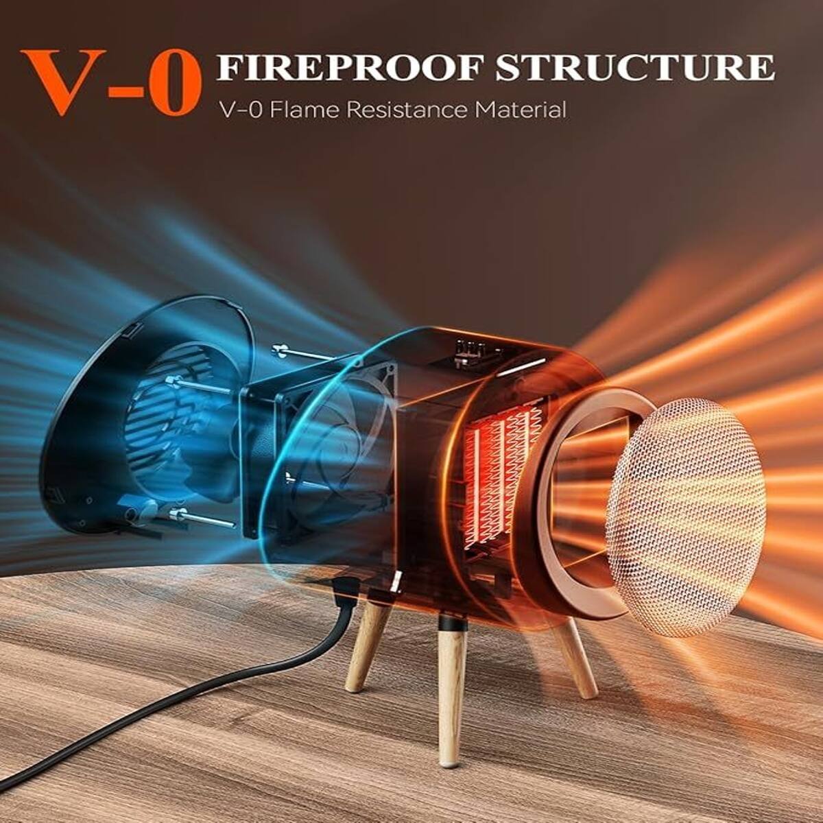 V-0 FIREPROOF STRUCTURE  
V-0 Flame Resistance Material