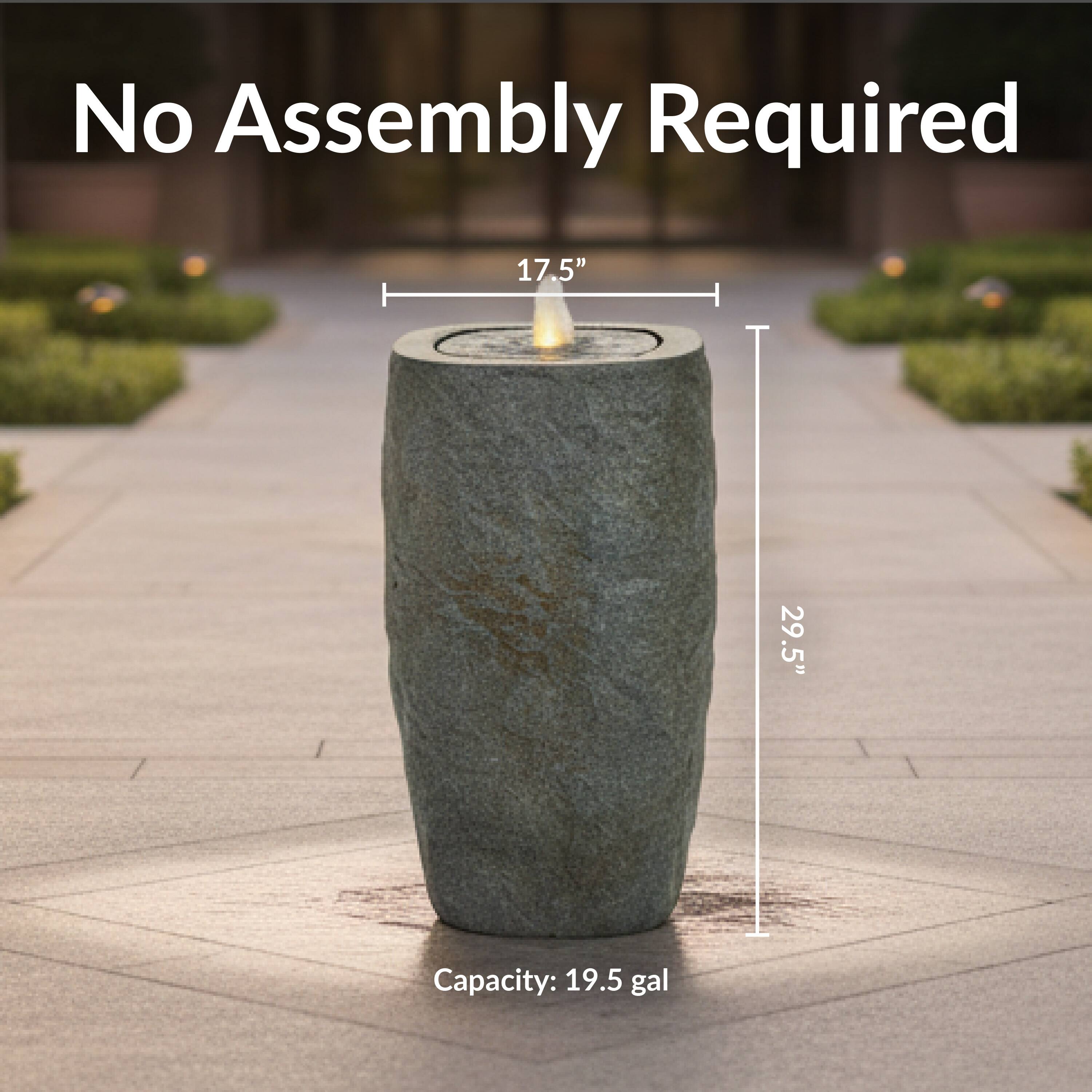 No Assembly Required  
17.5"  
29.5"  
Capacity: 19.5 gal
