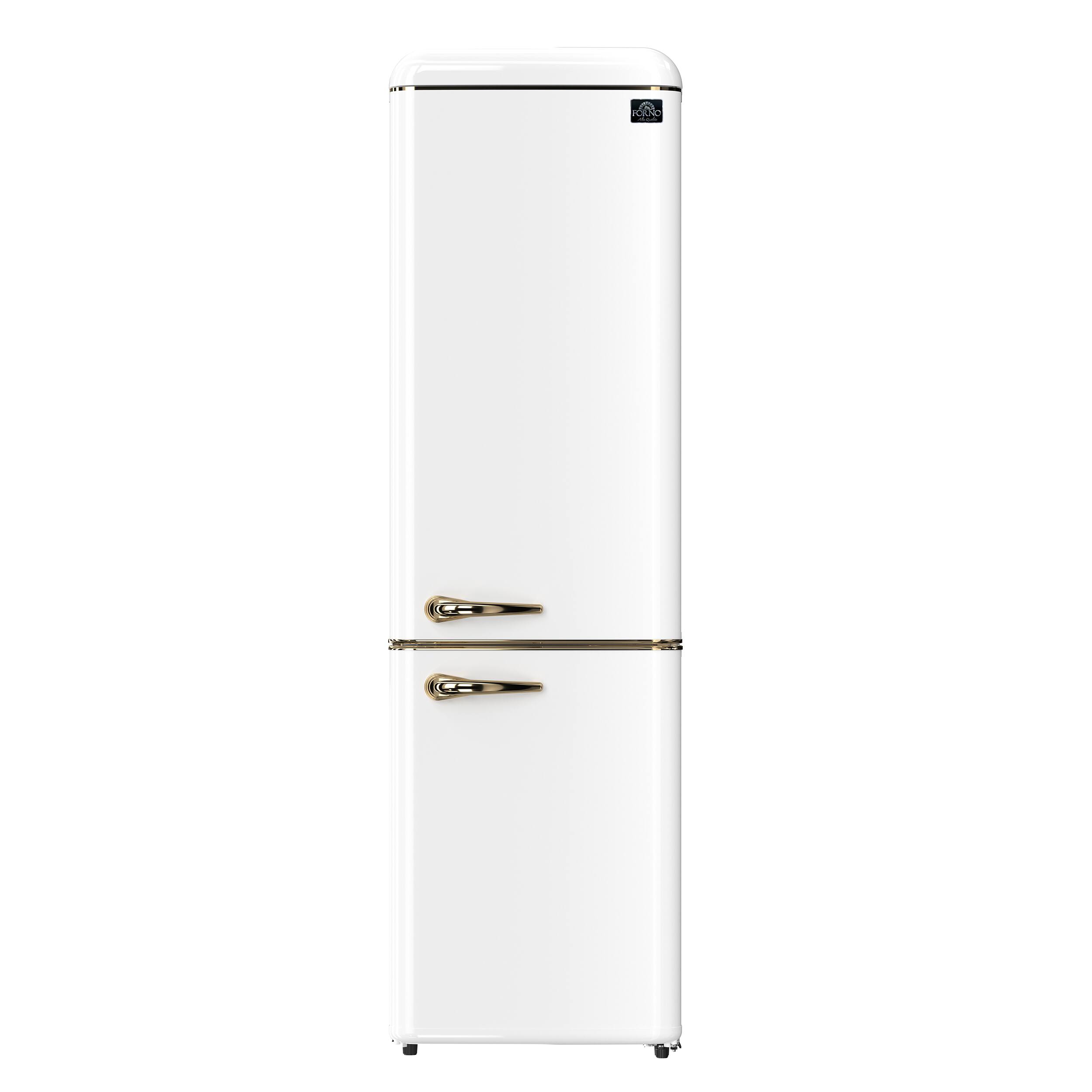 Front. Forno Appliances - Storico 9 Cu. Ft. Retro Compact Refrigerator with Bottom-Freezer - White.