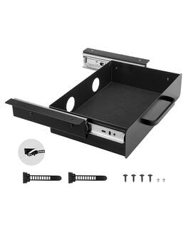 VEVOR - 13" Wide Under Desk Drawer Slide Out, Under Desk Mounted Pull-out Drawer Attachment, Hidden Desktop Storage Organizer - Black