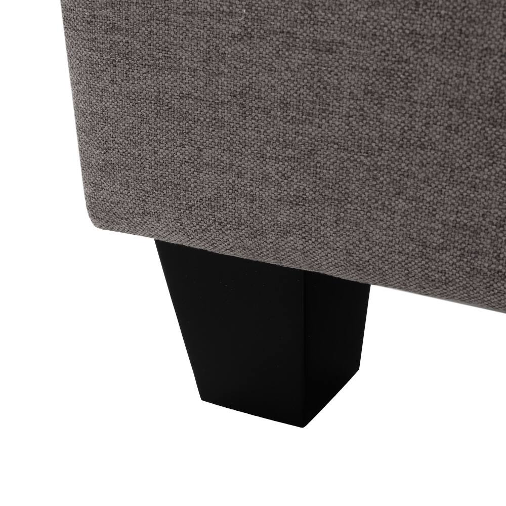 Alt View 2. PDTEND - Contemporary Grey Upholstered Ottoman for Bedroom - Grey.