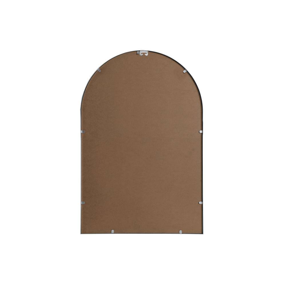 Angle. Elegant Decor - Metal Frame Arch Mirror 24x36 Inch in Silver - Silver.