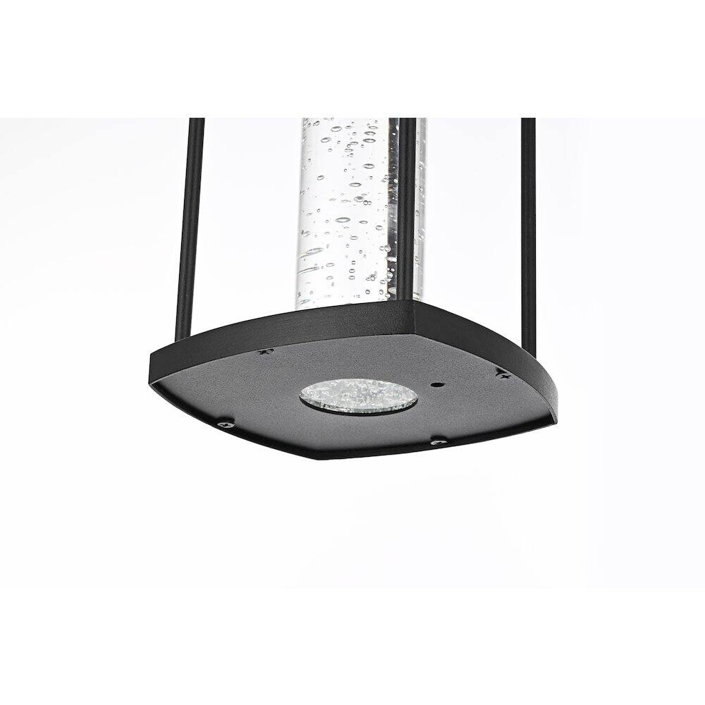 Alt View 2. Elegant Lighting - Zev 15 inch LED Outdoor Wall sconce in Black - Black And Clear.