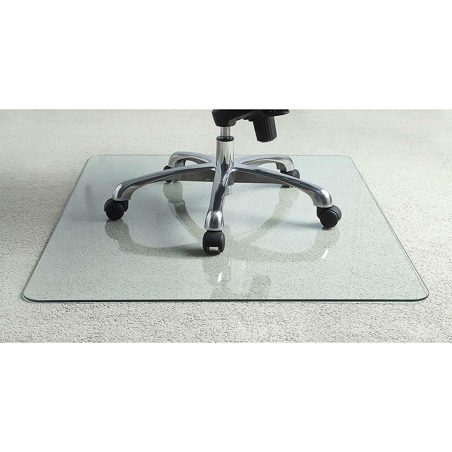 Hivvago - Heavy Duty 50 Inch Tempered Glass Chair Mat - Transparent