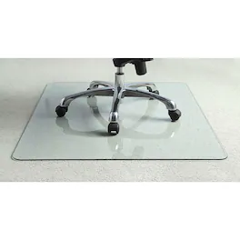 Hivvago - Heavy Duty 50 Inch Tempered Glass Chair Mat - Transparent