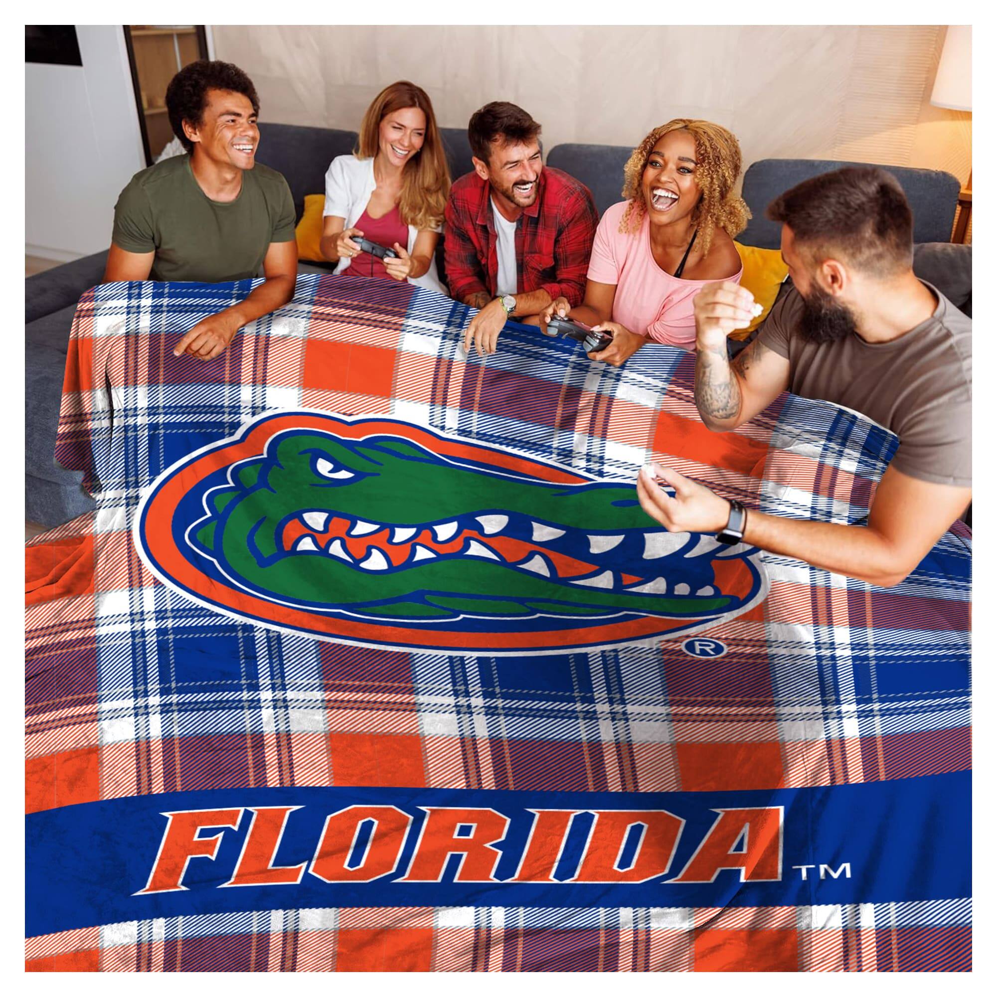Alt View 1. Pegasus - Florida Gators 66" x 95" Oversized Plaid FAN-mily Ultra Cozy Blanket - Multicolor.