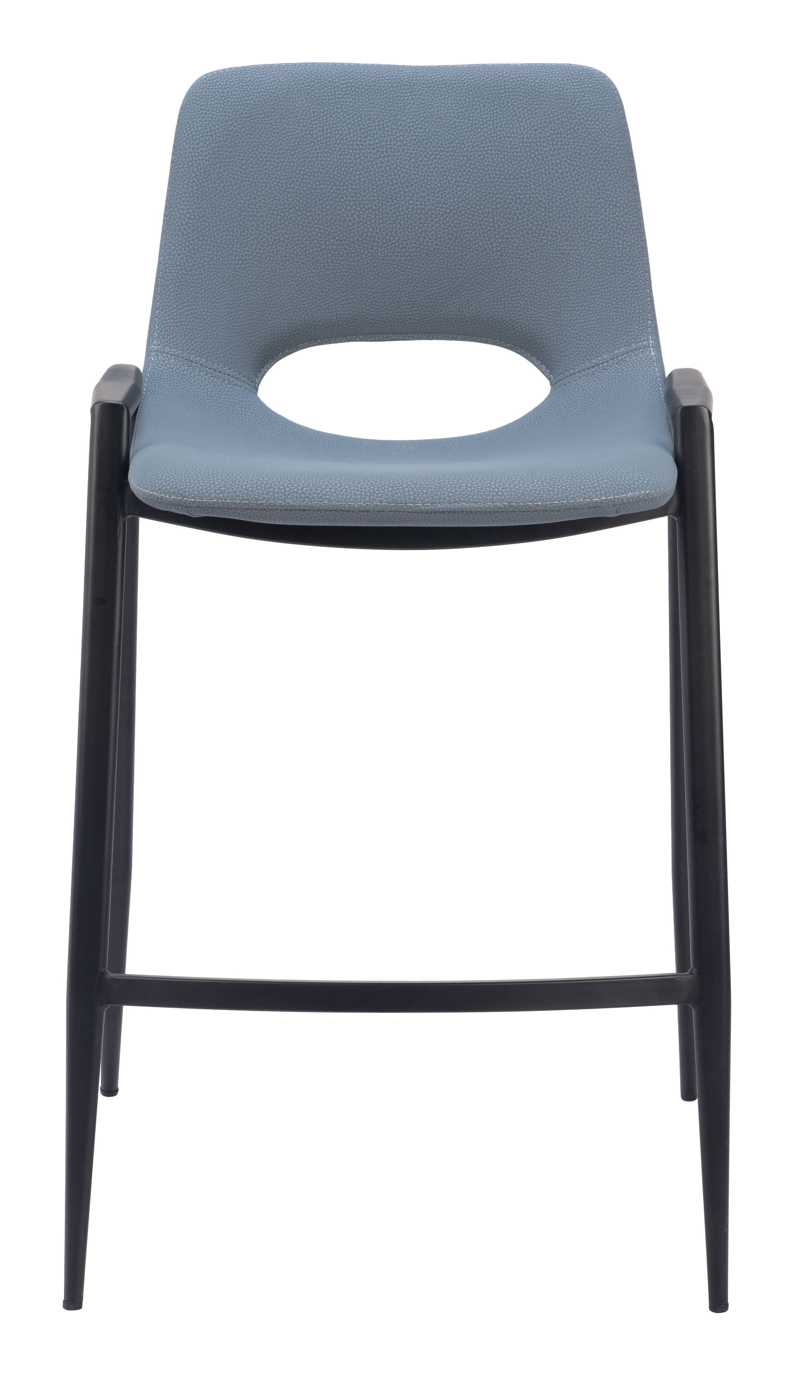 Alt View 1. Hivvago - Desi Counter Stool (Set of 2) Azure Gray - Blue, Gray.