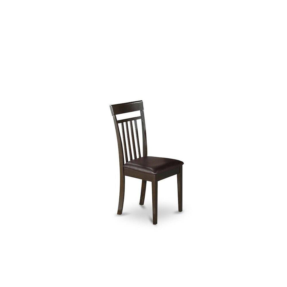 Angle. FurniFact - Elegant Wooden Dining Chairs – Slat Back Kitchen Chairs - Cappuccino.