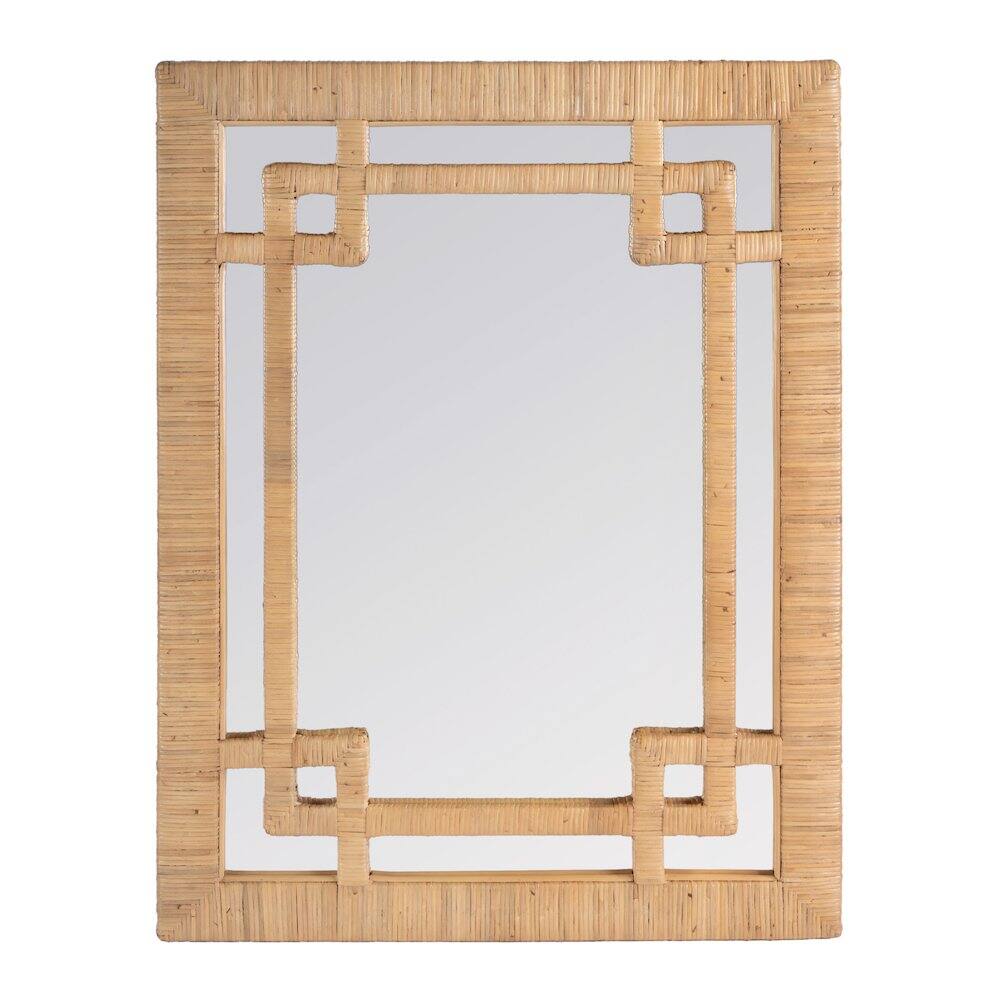 Back. Butler Specialty - Hana Woven Rattan Wall Mirror - Light Brown.