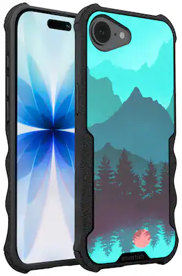 Smartish - iPhone 17e/16e MagSafe Case - Gripzilla - Heavy Duty Armor Cover - Moving Mountains - Green