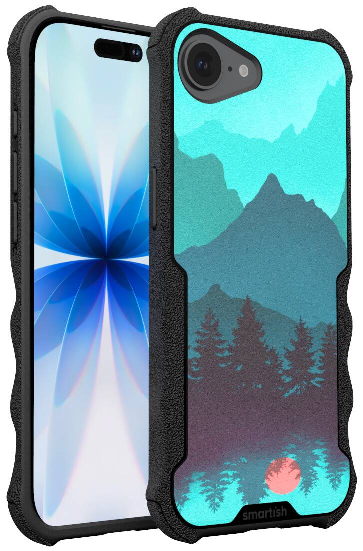 Front. Smartish - Smartish iPhone 17e/16e MagSafe Case - Gripzilla - Heavy Duty Armor Cover - Moving Mountains - Green.