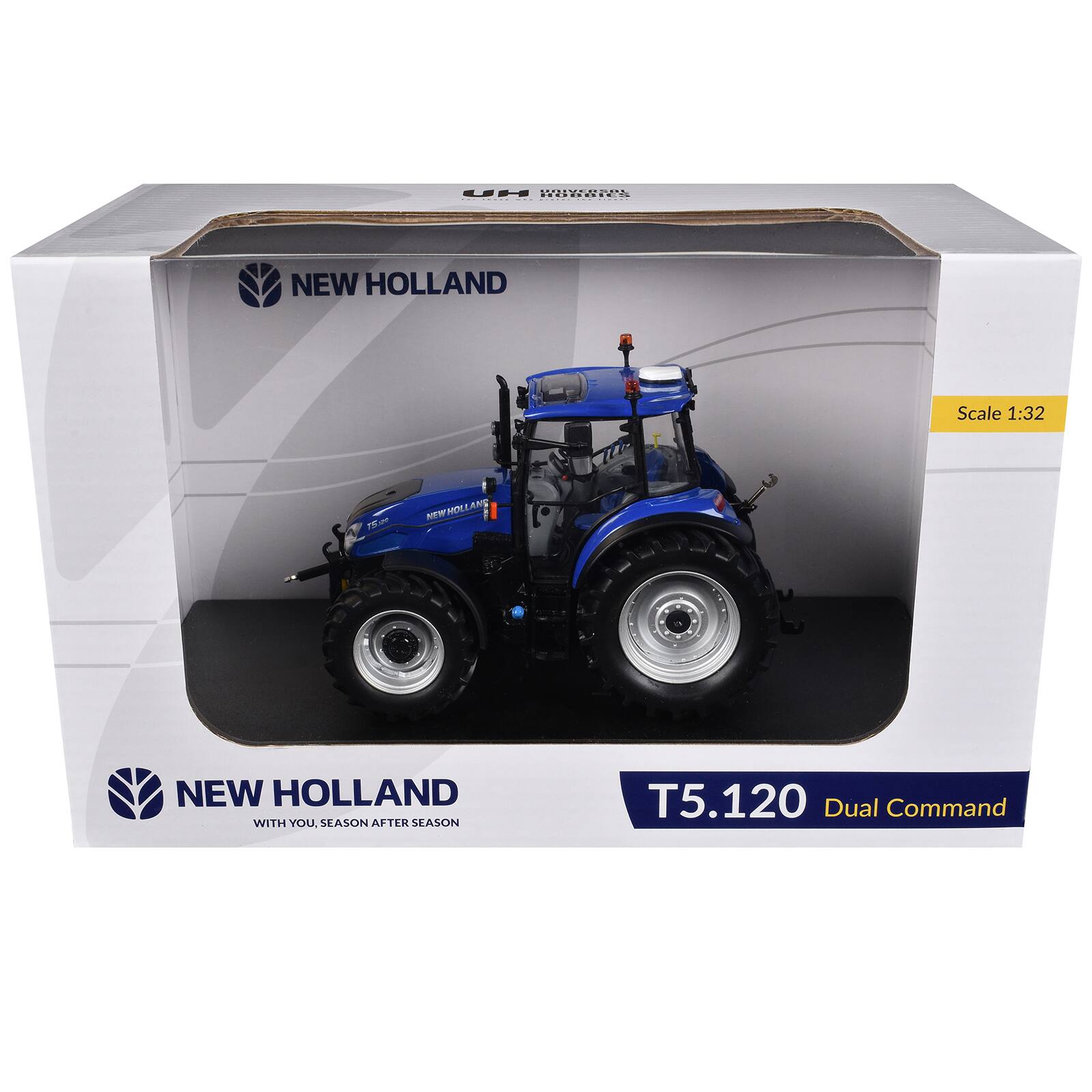 UNIVERSITY UH HORRIEX  
NEW HOLLAND  
Scale 1:32  
15:00  
NEW HOLLAND NEW  
NEW HOLLAND WITH YOU, SEASON AFTER SEASON  
T5.120 Dual Command